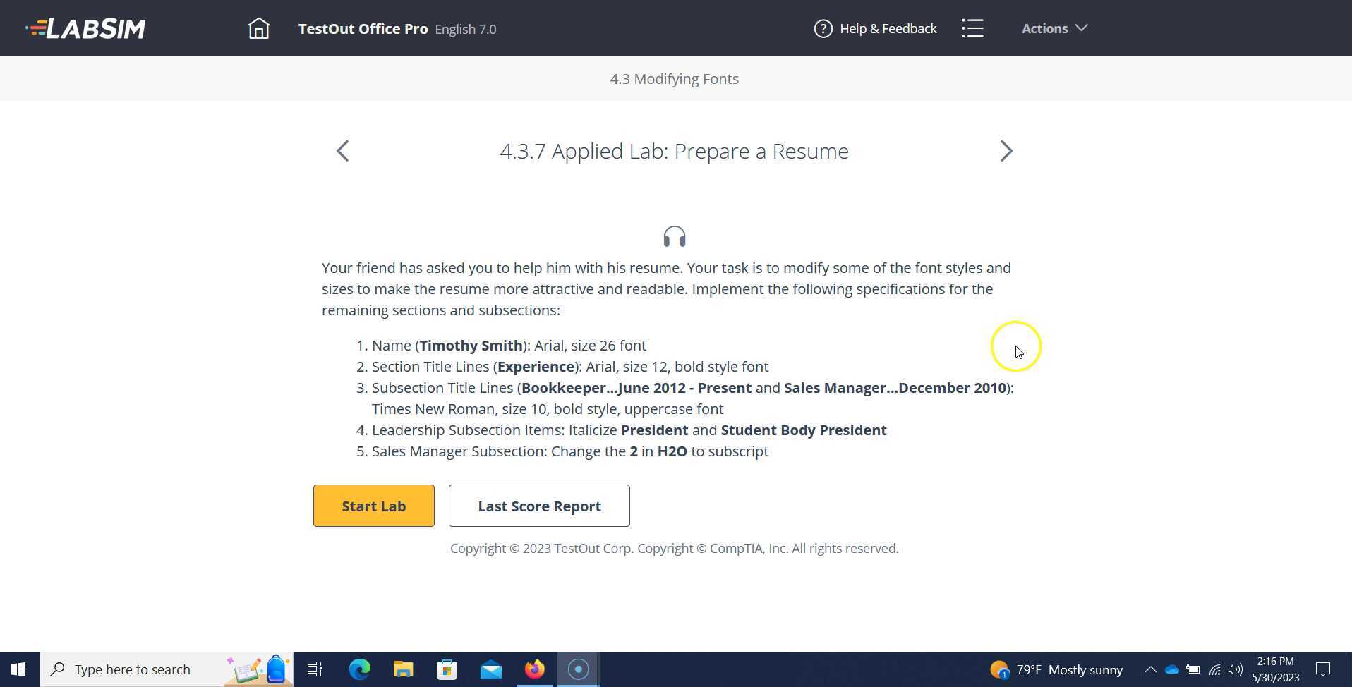 Word - Applied Lab 4.3.7