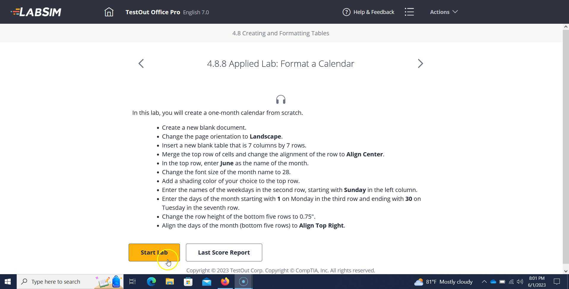 Word Applied Lab 4.8.8