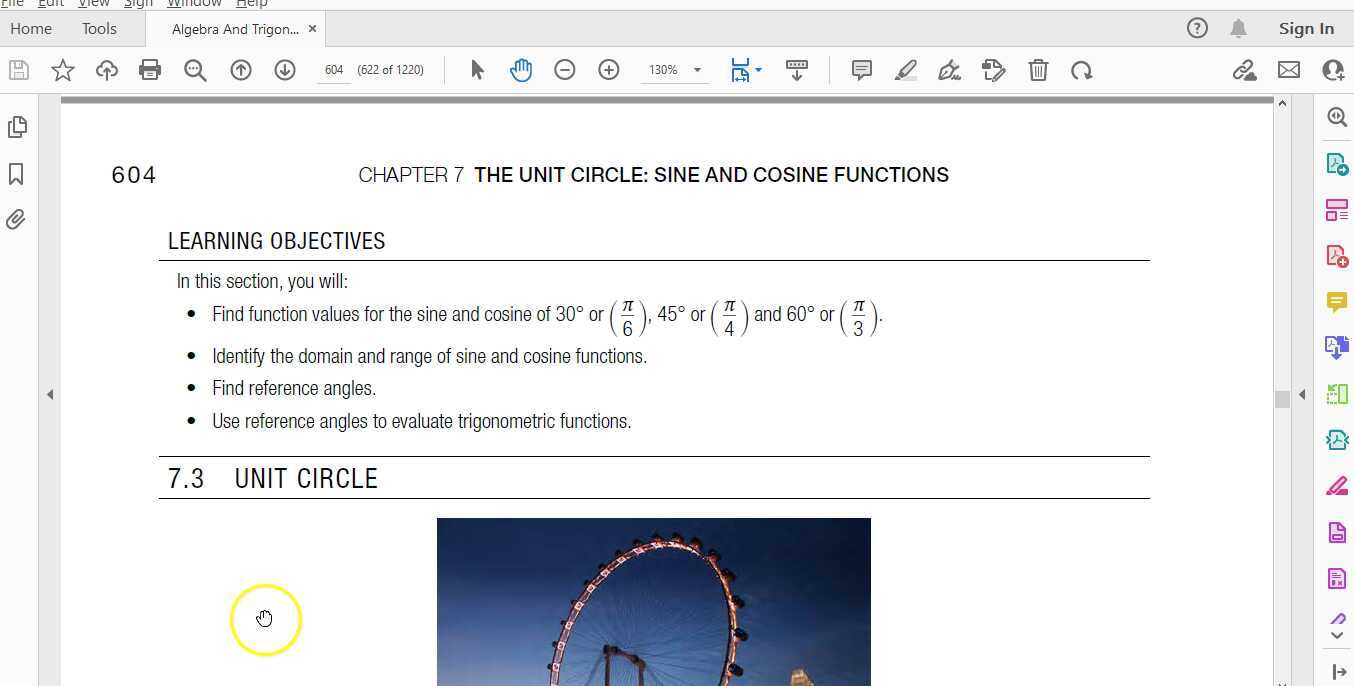 Sec. 7.3: Introduction to The Unit Circle and The Sine and Cosine Functions