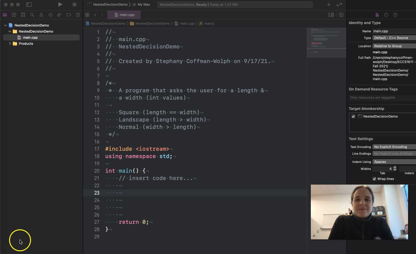 Nested If Statement - Square vs. Rectangle
