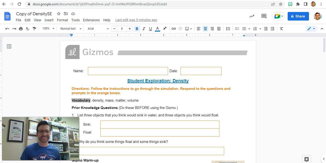 22/23 Density Gizmo Lab Part 1