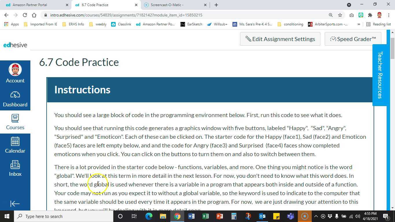 6.7 Code Practice - Face1