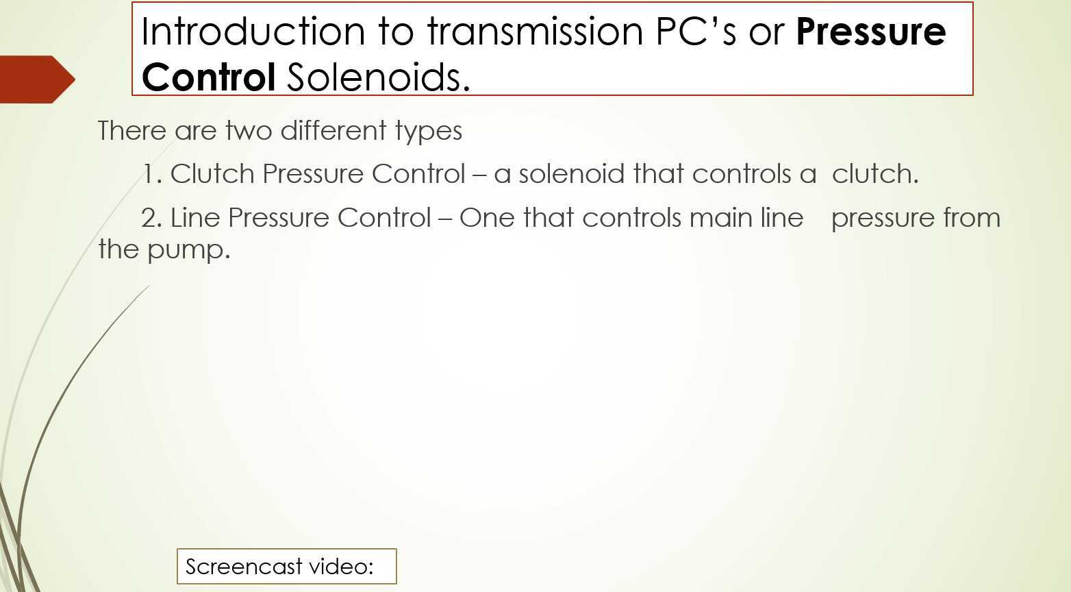 Pressure Control Solenoids