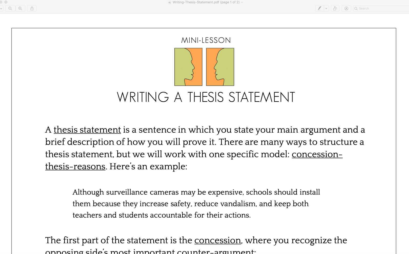 what is a working thesis statement