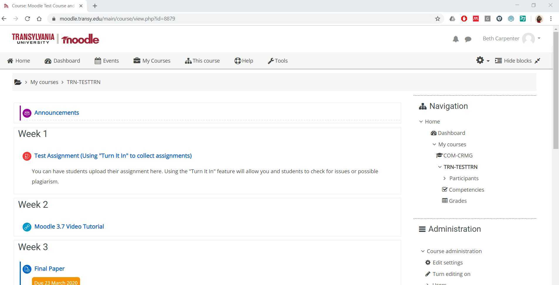 Creating a Forum on Moodle
