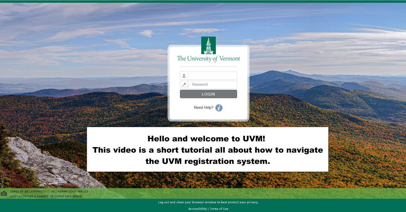 UVM Registration System Tutorial Spring 2022
