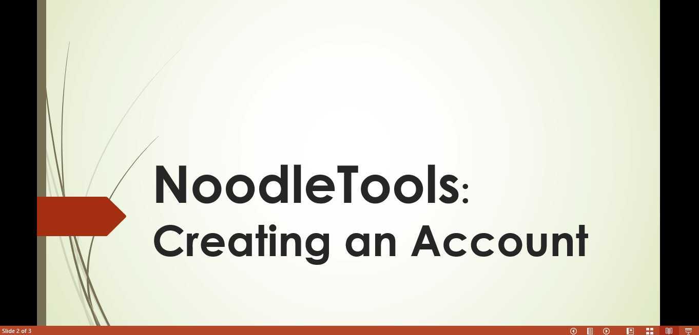 NoodleTools Creating an Account