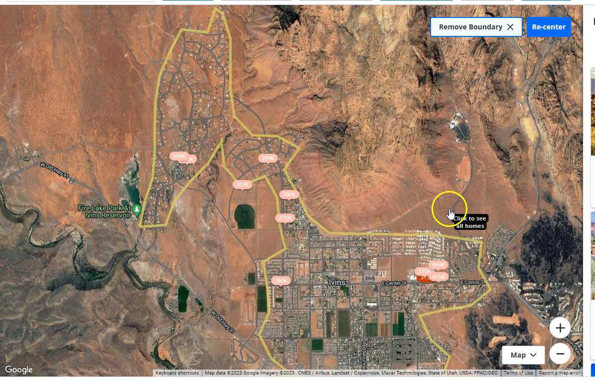 Ivins, UT Zillow Polygon