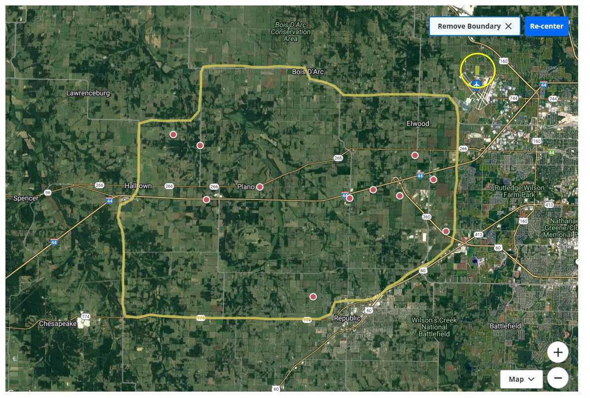 Springfiled (west), MO Zillow Polygon