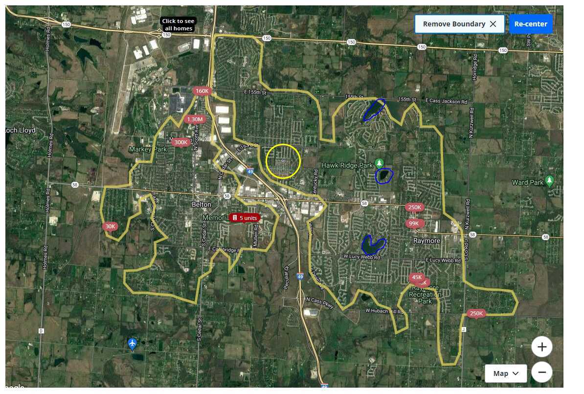 Raymore, MO Zillow Polygon
