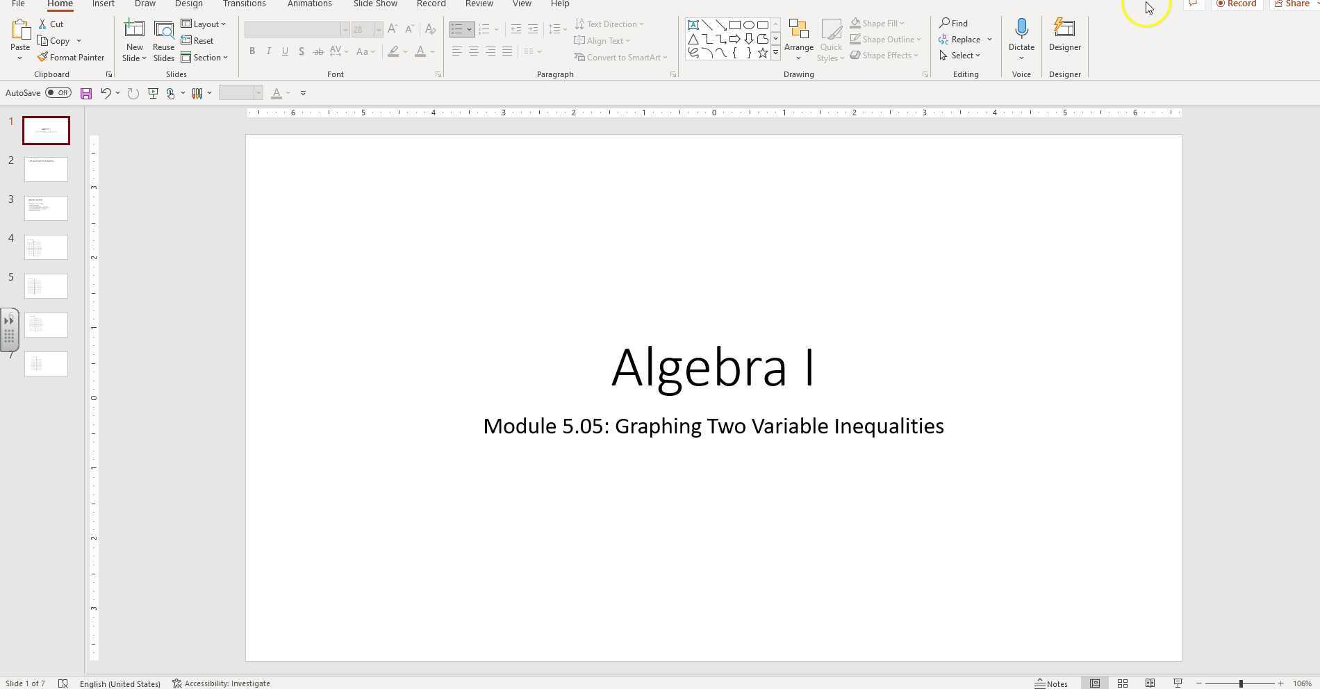 Module 5.05: Graphing Inequalities