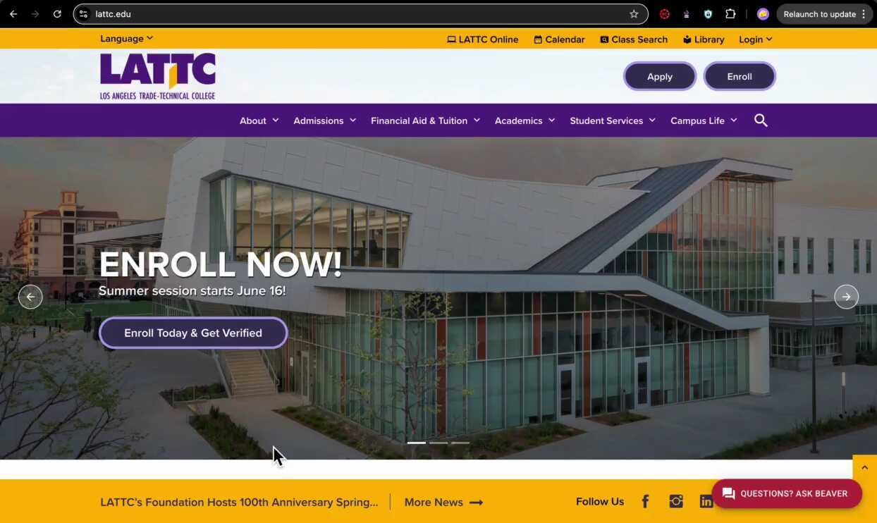 Enrolling for Fall and Summer 2025 Semesters at LA TradeTech