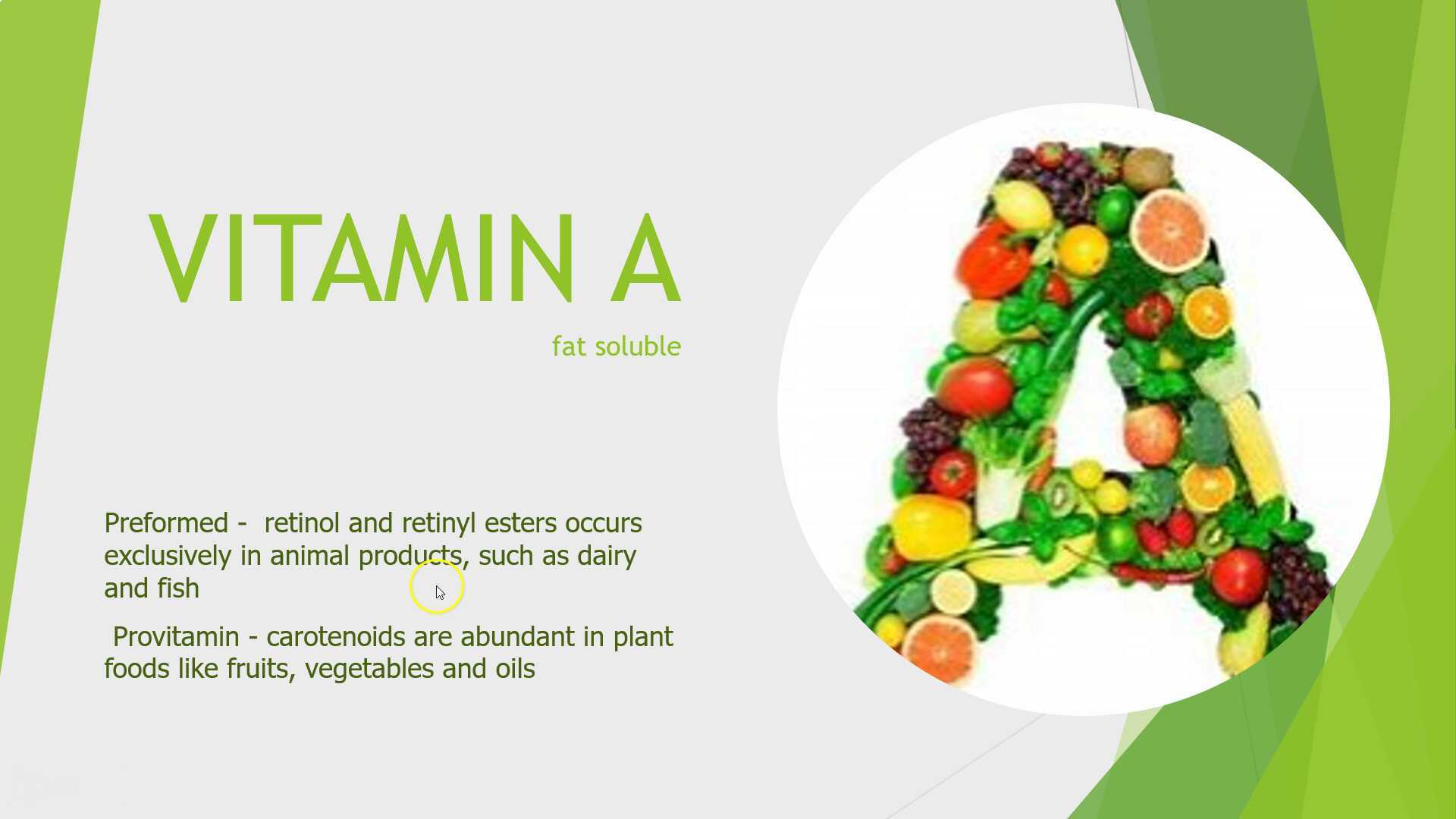 presentation of vitamin a