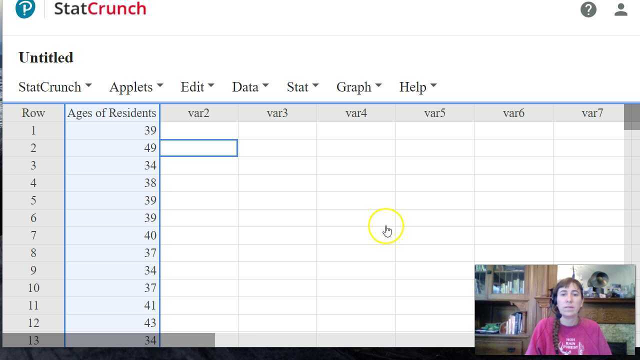 How to Use Stat Crunch to Create a Frequency Table with Specific Classes