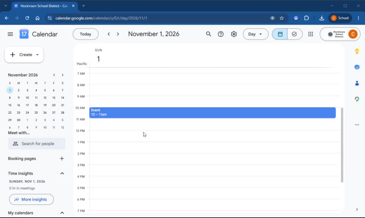 Changing the Google Calendar Time Zone