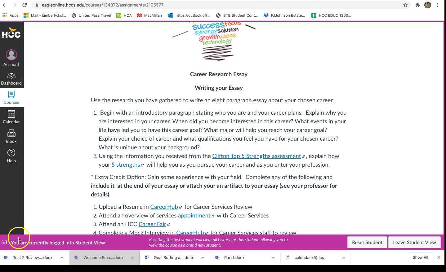 Career Essay Paragraph 1 & 2- Strengths