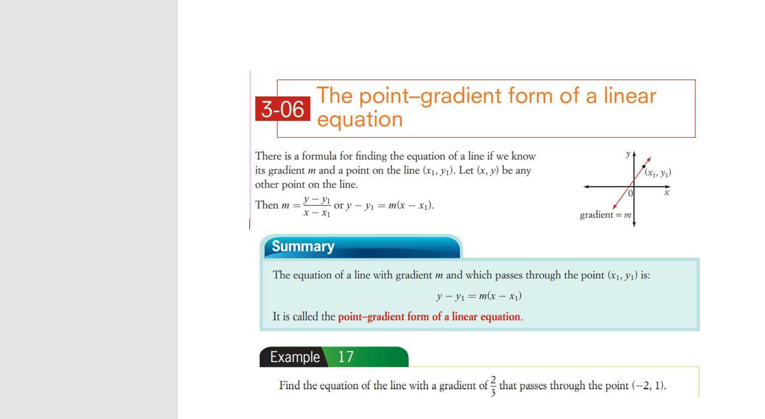 Ex 3-06 The point gradient form of a linear equation - video