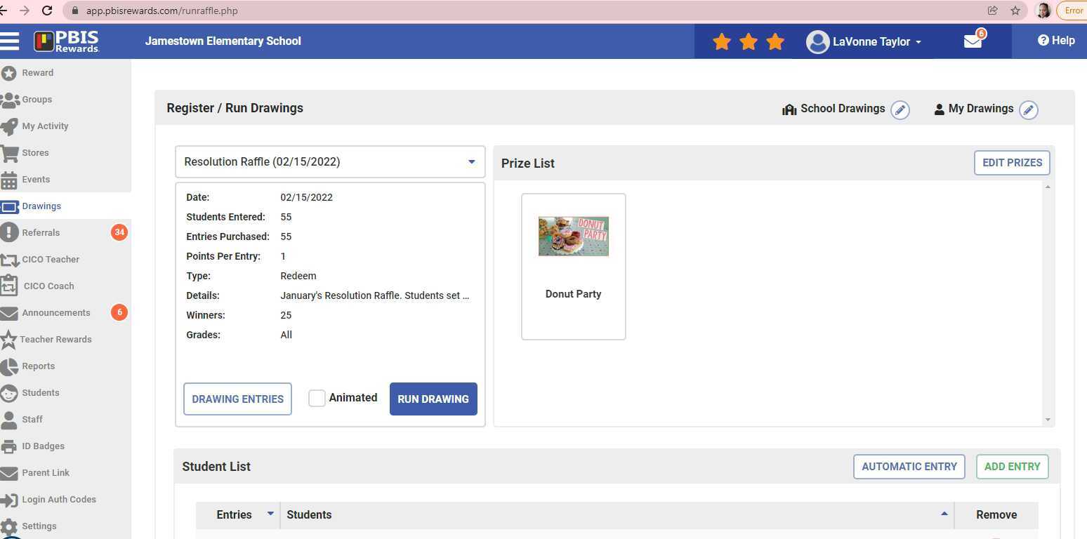 January PBIS Raffle Announcement
