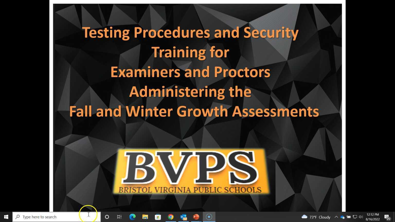 FALL WINTER GA TEST EXAMINER TRAINING