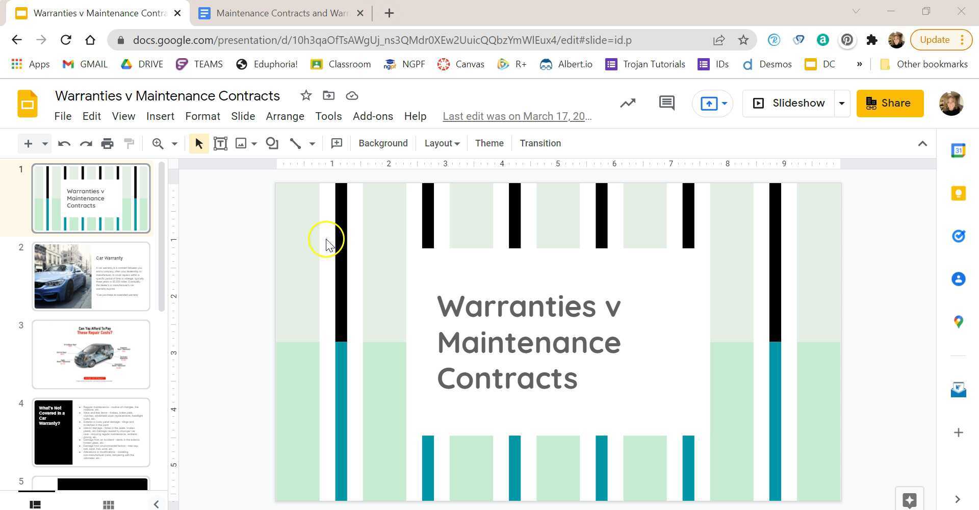 Warranties and Maintenance Contracts