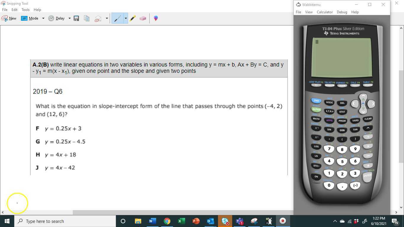 A.2B Write Linear Equation given 2 points_CALCULATOR