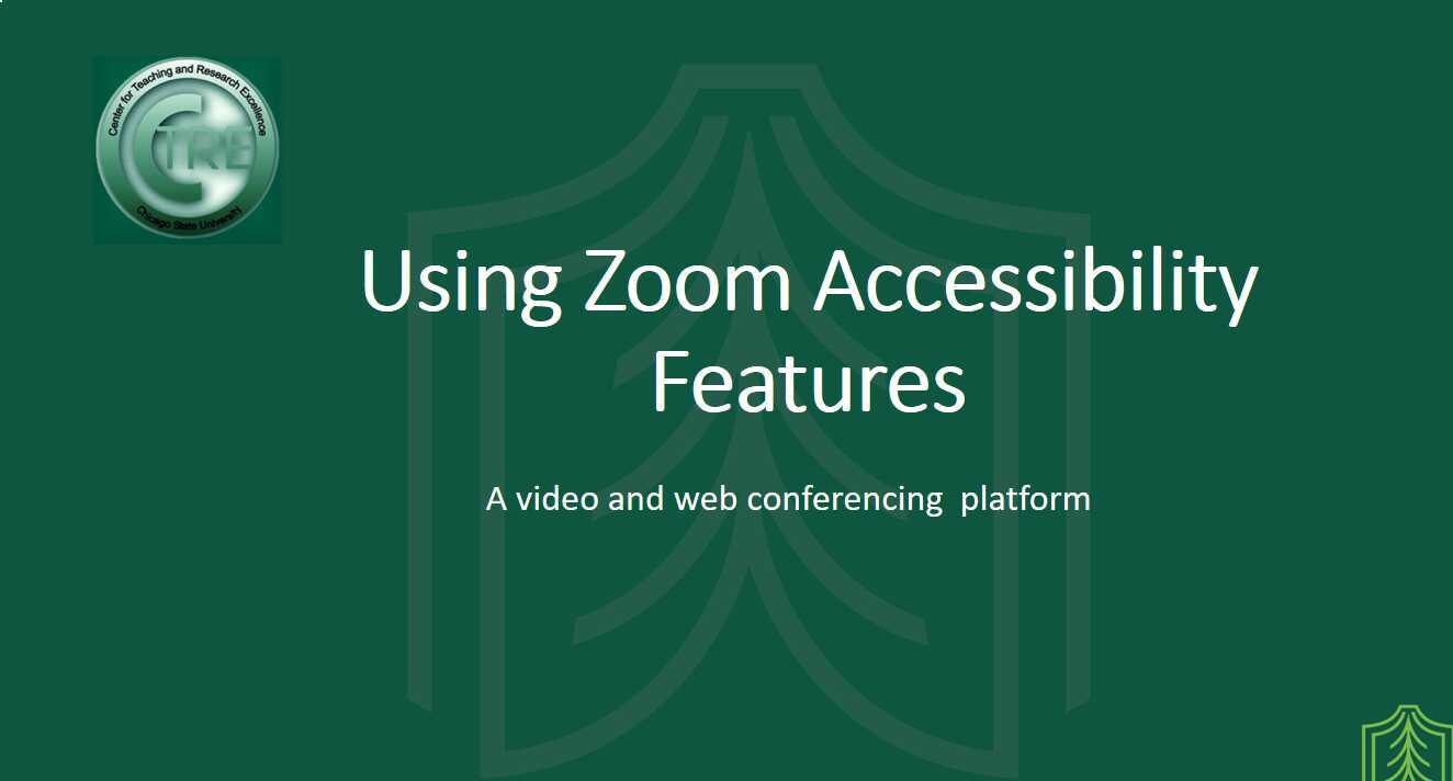 Using Zoom Accessibility Features