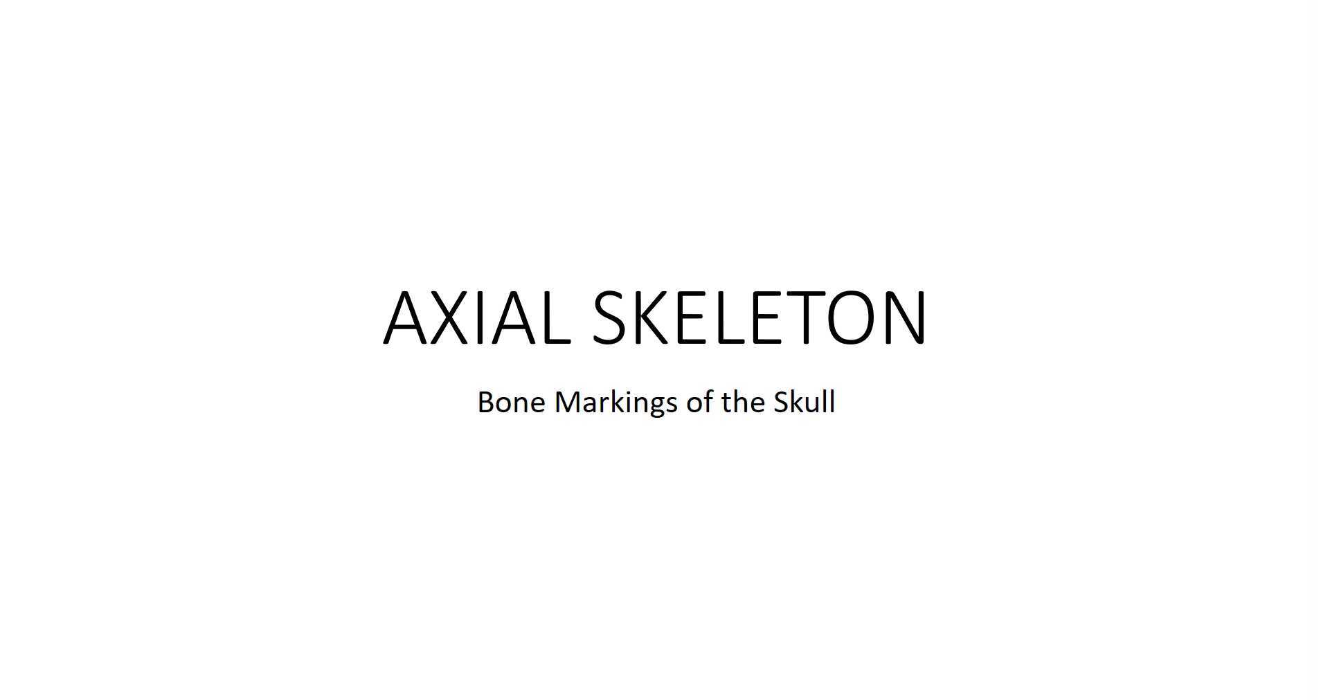 Axial Skeleton Bones and Bone Markings of the Skull