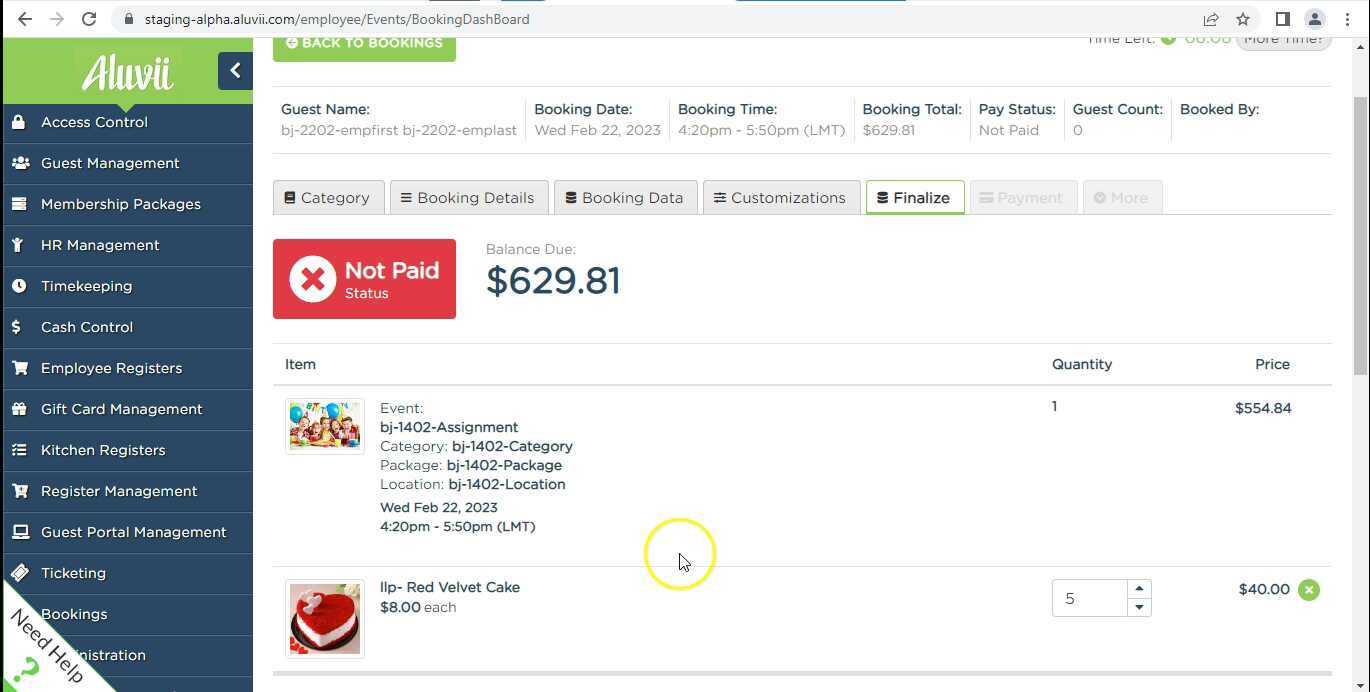 Bookings > At the time of making remaining amount payment, exempting