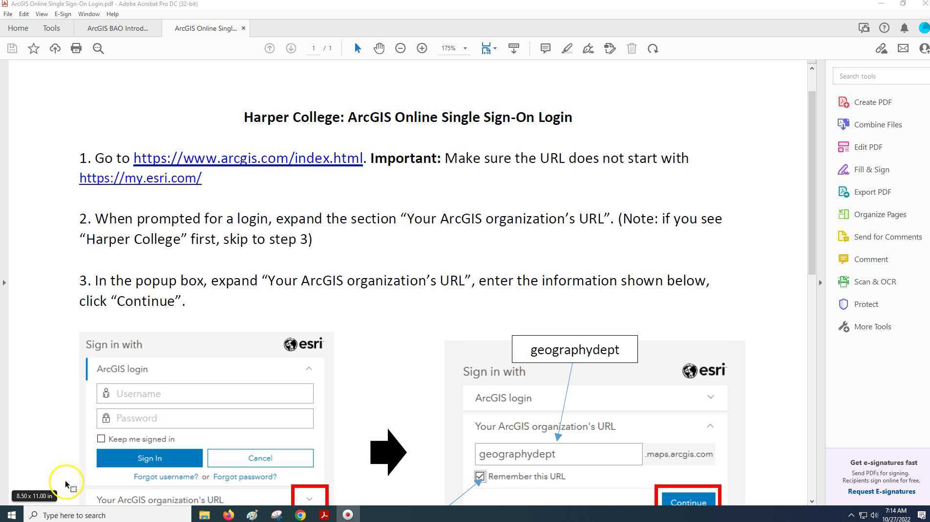 ArcGIS Online Login Harper Single Signon