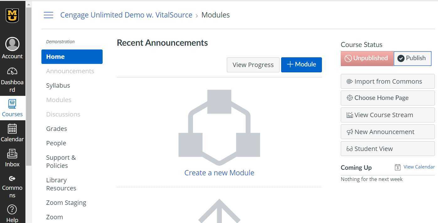 Instructor eBook Cengage Unlimited Canvas Setup 1
