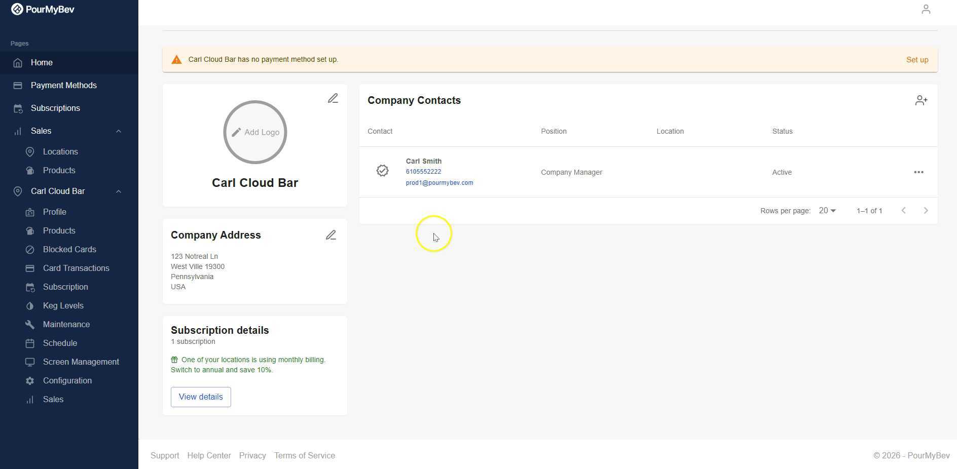 Configure - Tap Screen Display Options