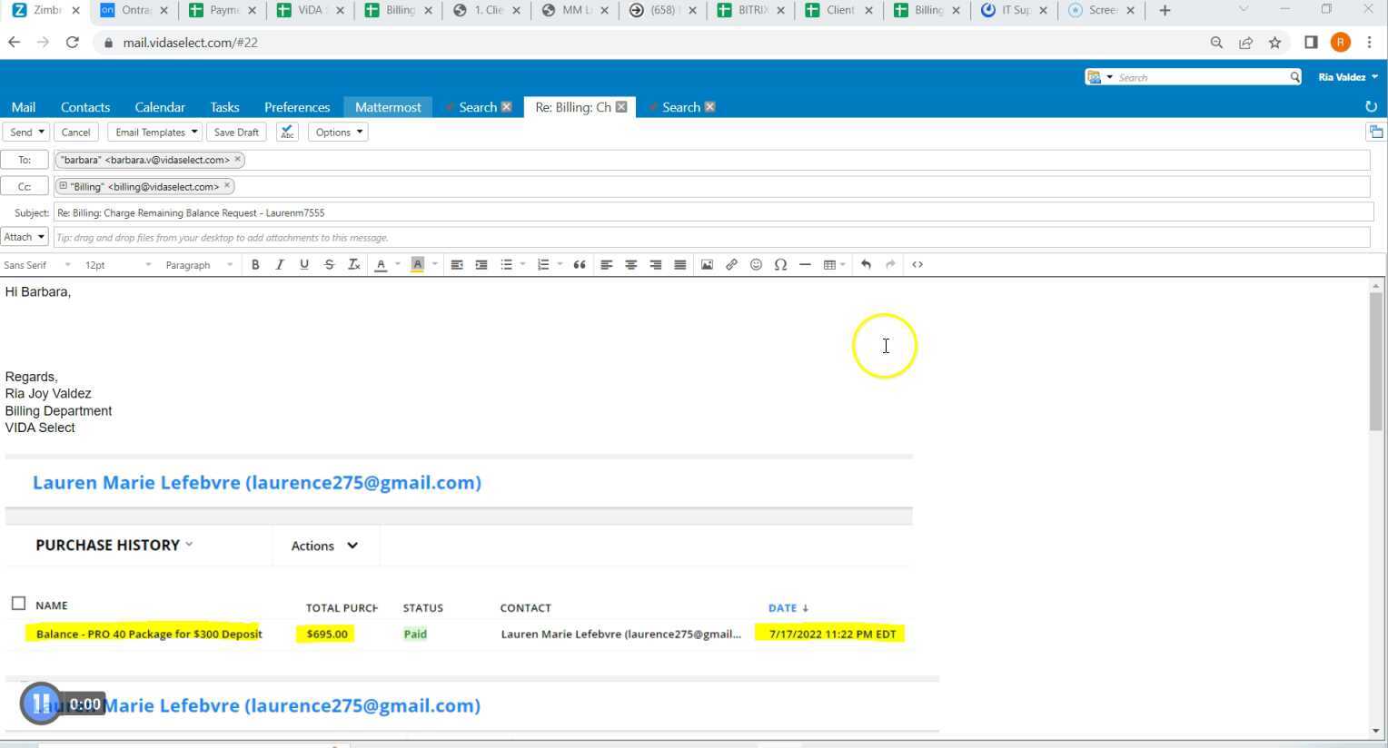 Bill & Add Payment Charge remaining balance [OFF Autobill]