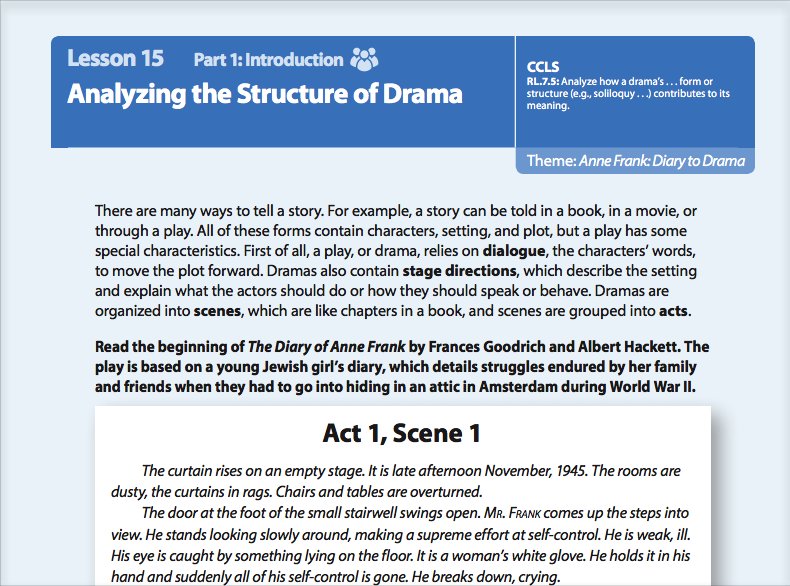 Ready Lesson 15: Analyzing the Structure of Drama