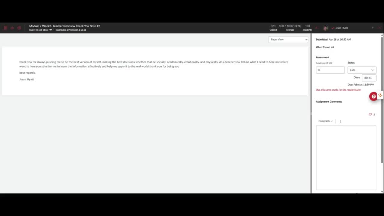 Canva Grading Issue