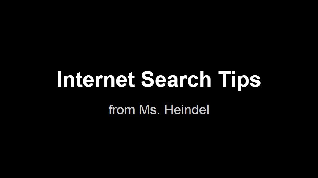 [Screencast: Internet Search Tips]