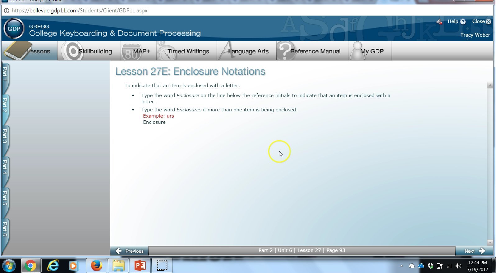 Apps I ADM122 Lesson 27 Enclosure Notation Description