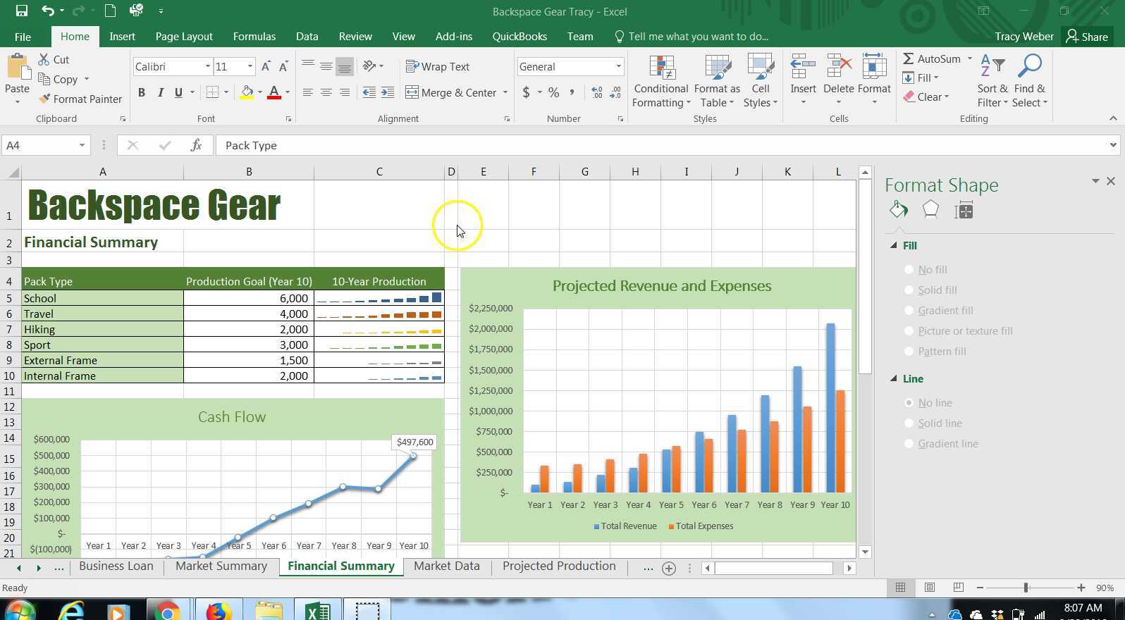 Advanced Computer Applications Excel Module 4 Creating Data Bars