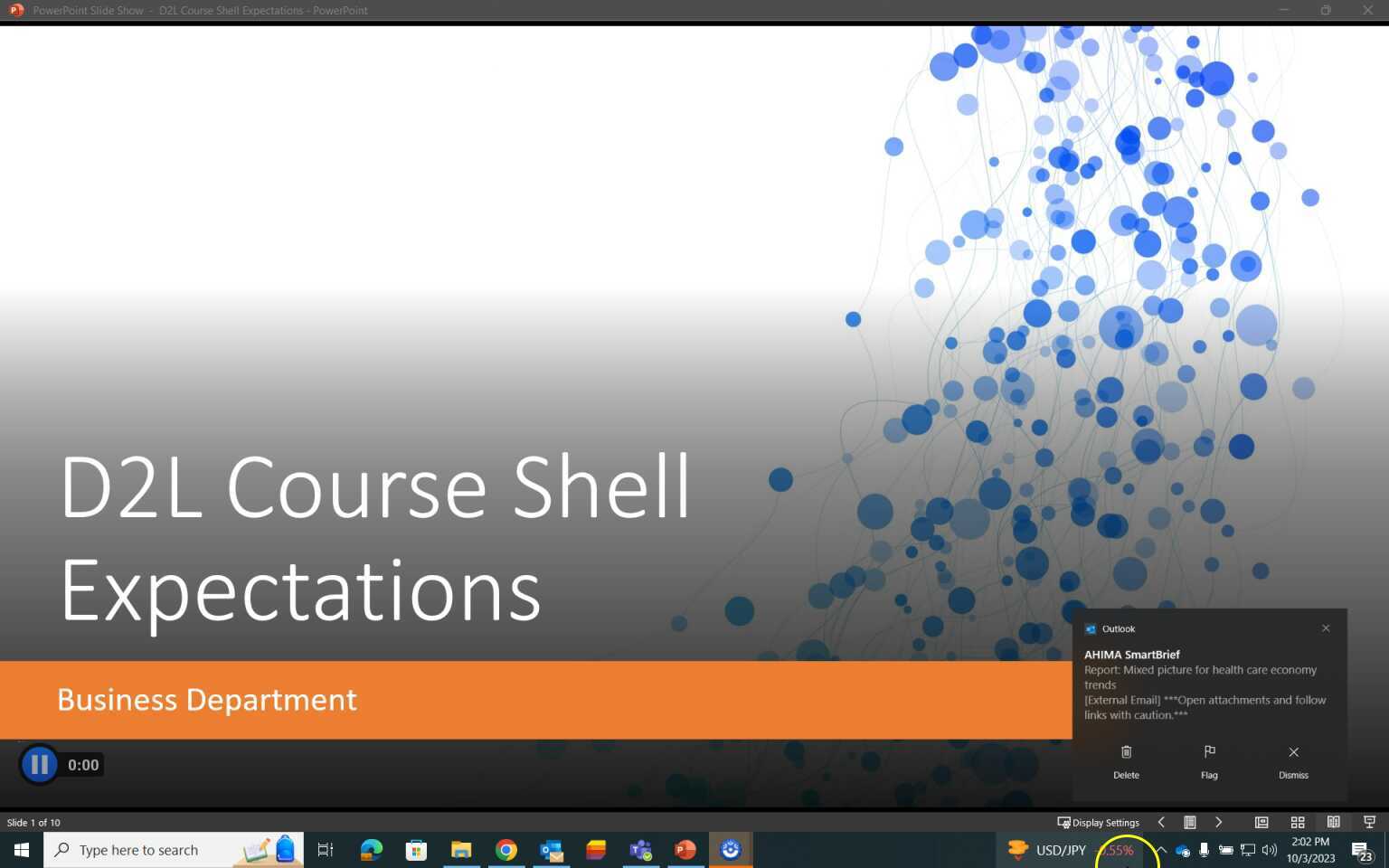 BUS D2L Course Shell Expectations
