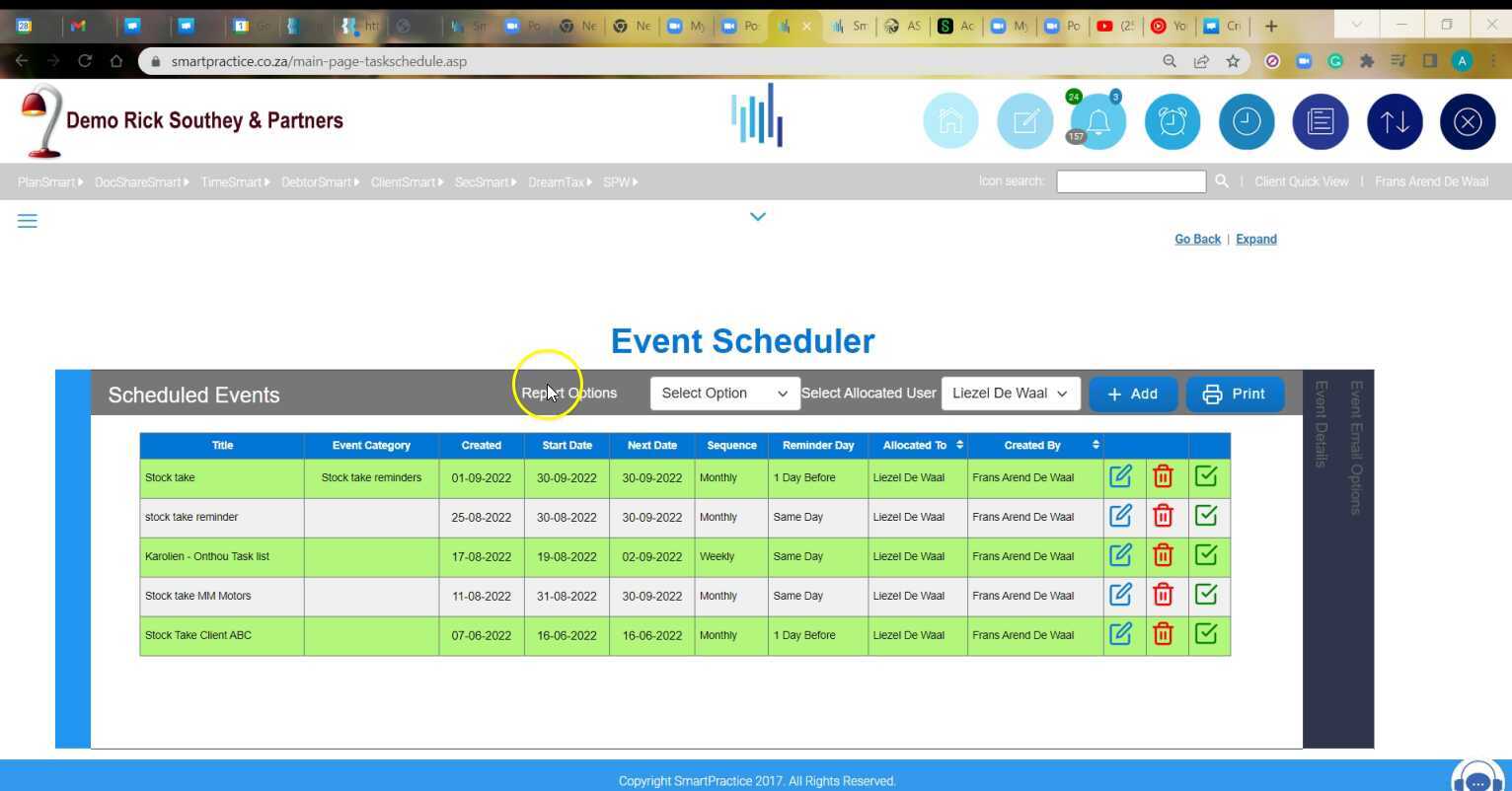 Event scheduler overview