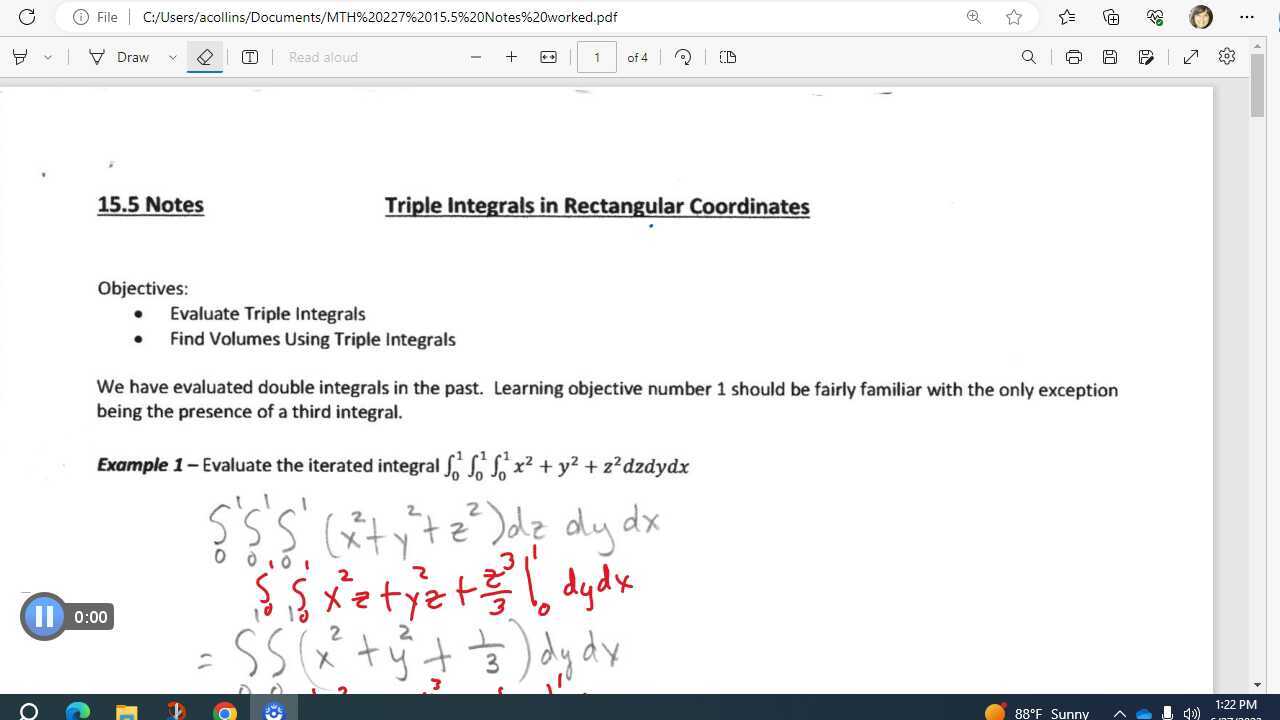 MTH 227 15.5 Triple Integrals in Rectangular Coordinates