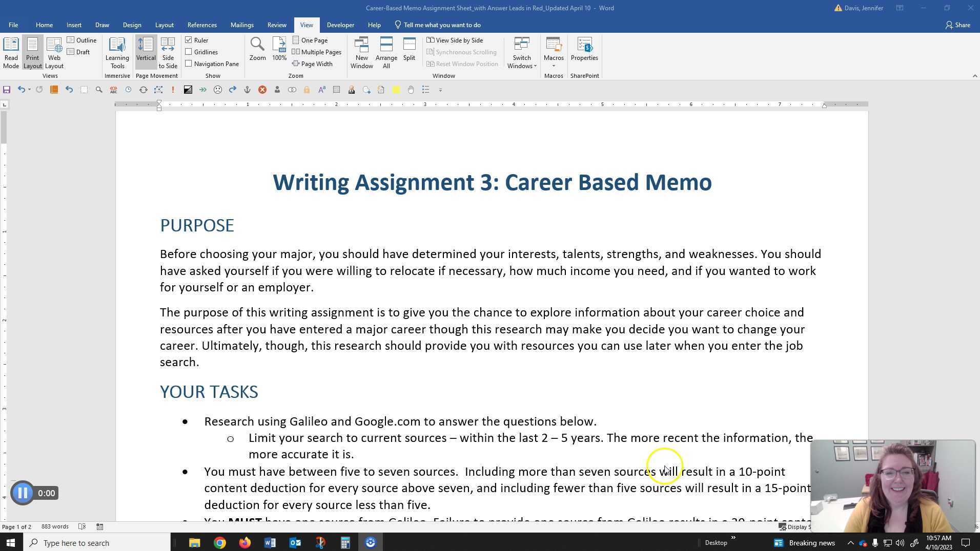 Writing Assignment 3 Walkthrough and Formatting Guide