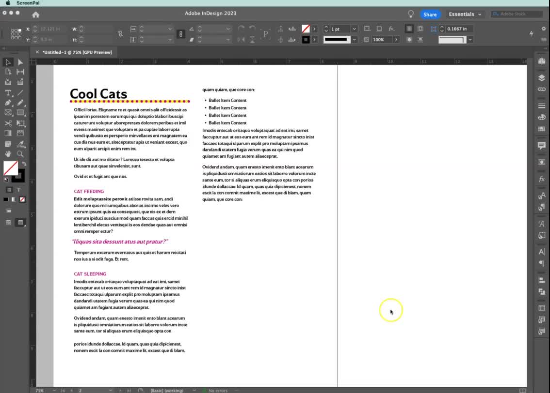 Adobe InDesign Glyphs