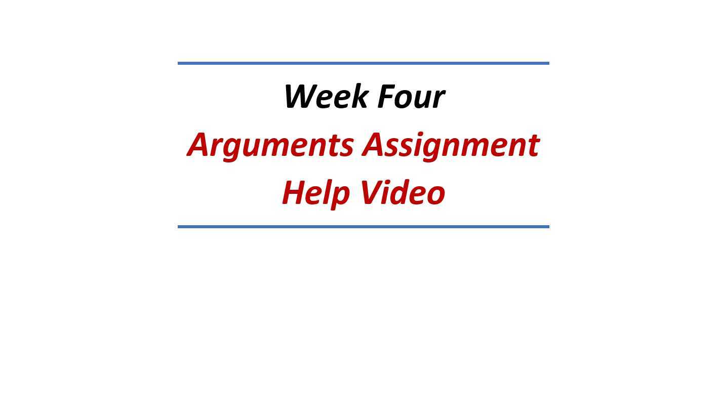 4 week assignment