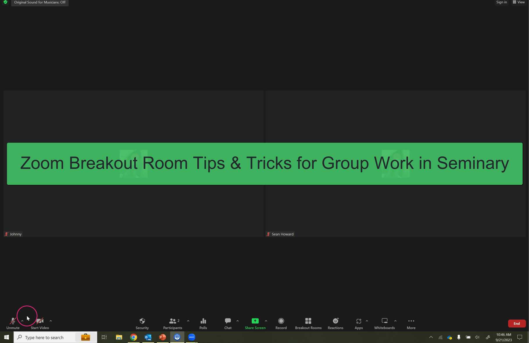 Zoom Breakout Rooms Broadcasting text/voice & sharing screen in groups.