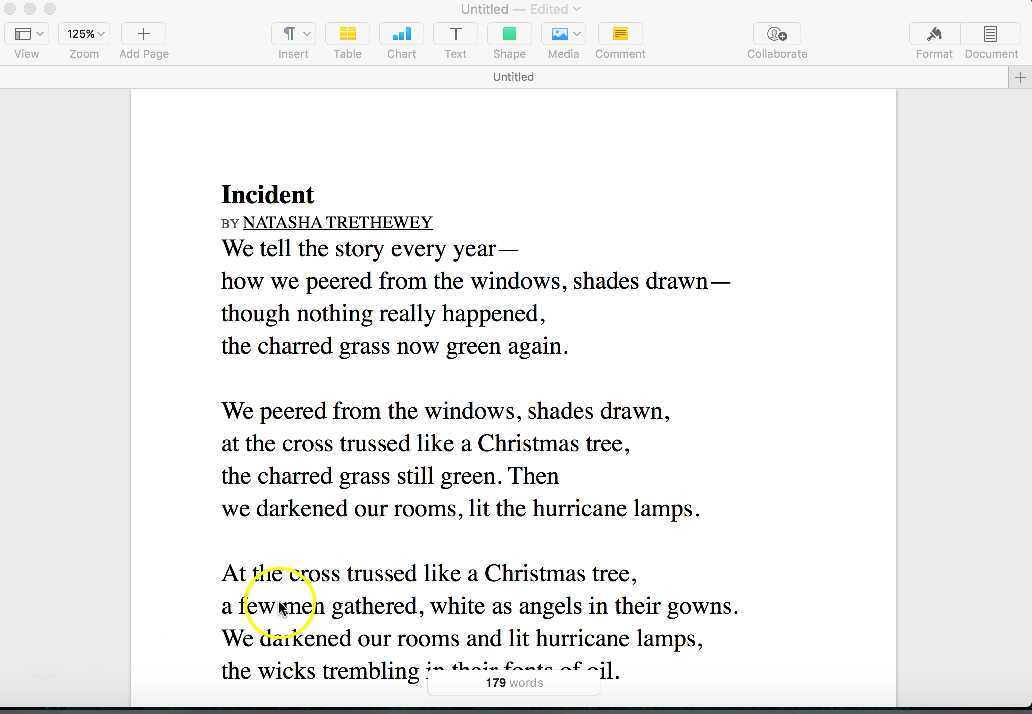 incident poem analysis