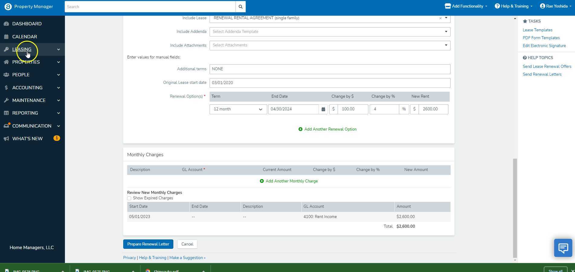 Lease renewals appfolio