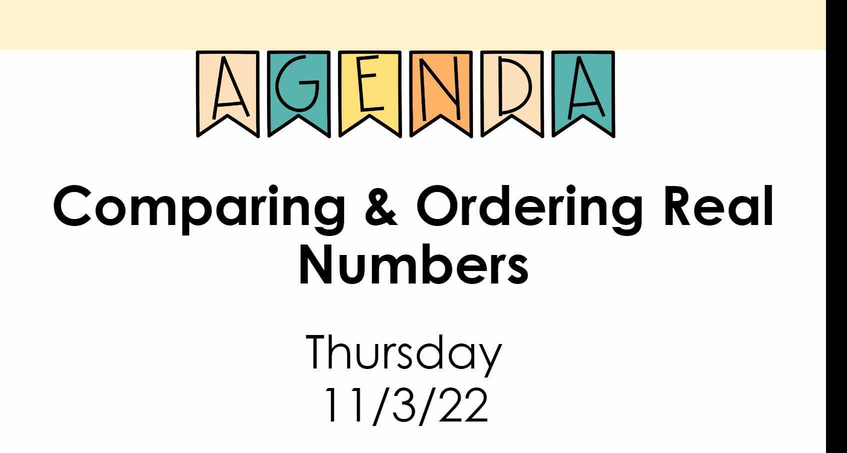 Comparing And Ordering Real Numbers