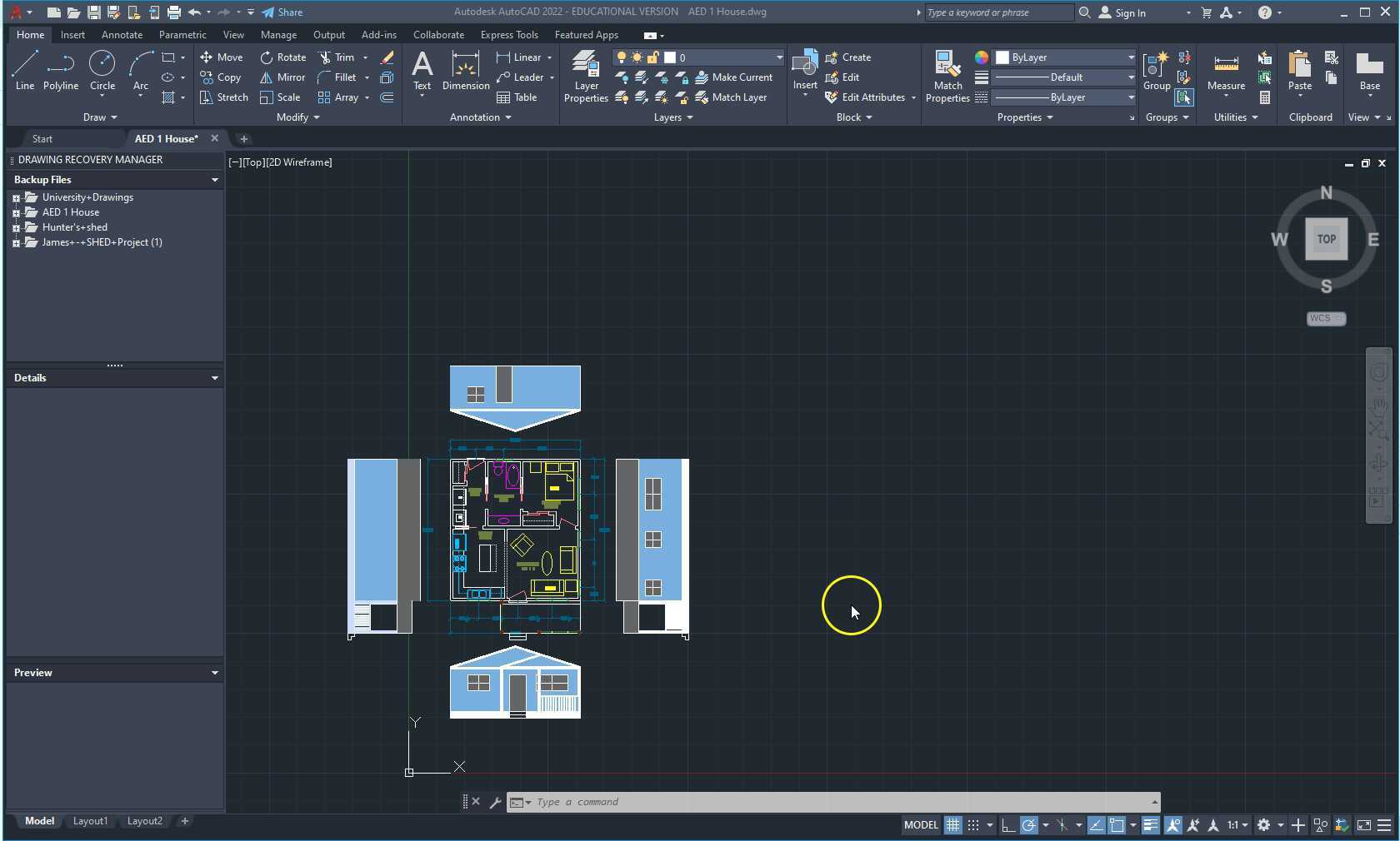 CAD Exterior & Interior Walls