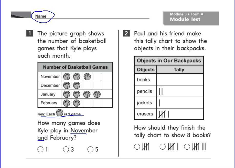Graphing math assessment