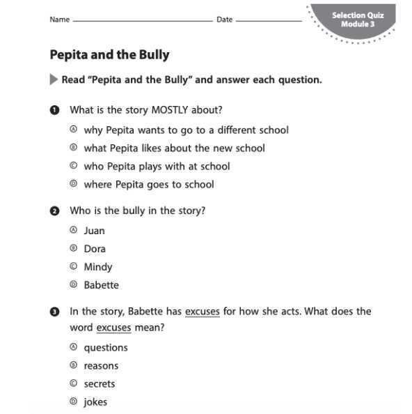 Reading Quiz Pepita And The Bully Reading Quiz Pepita And The Bully